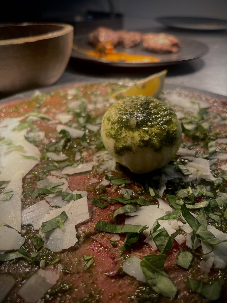 Supplément Burrata sur l’assiette de Carpaccio